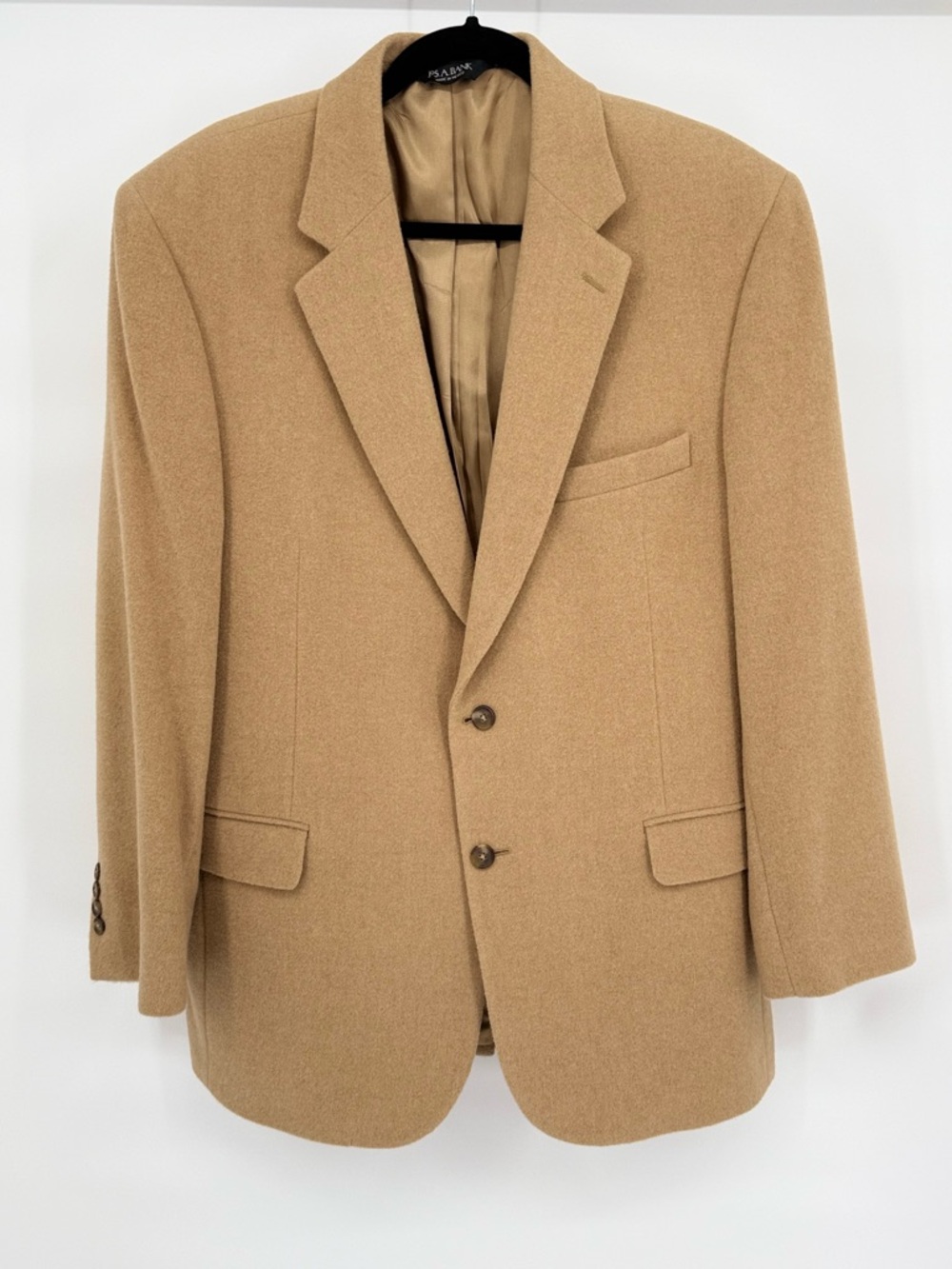 Jos A Bank 100% Camel Hair Blazer Sport Coat 44R Gordon 2 Button Work Office